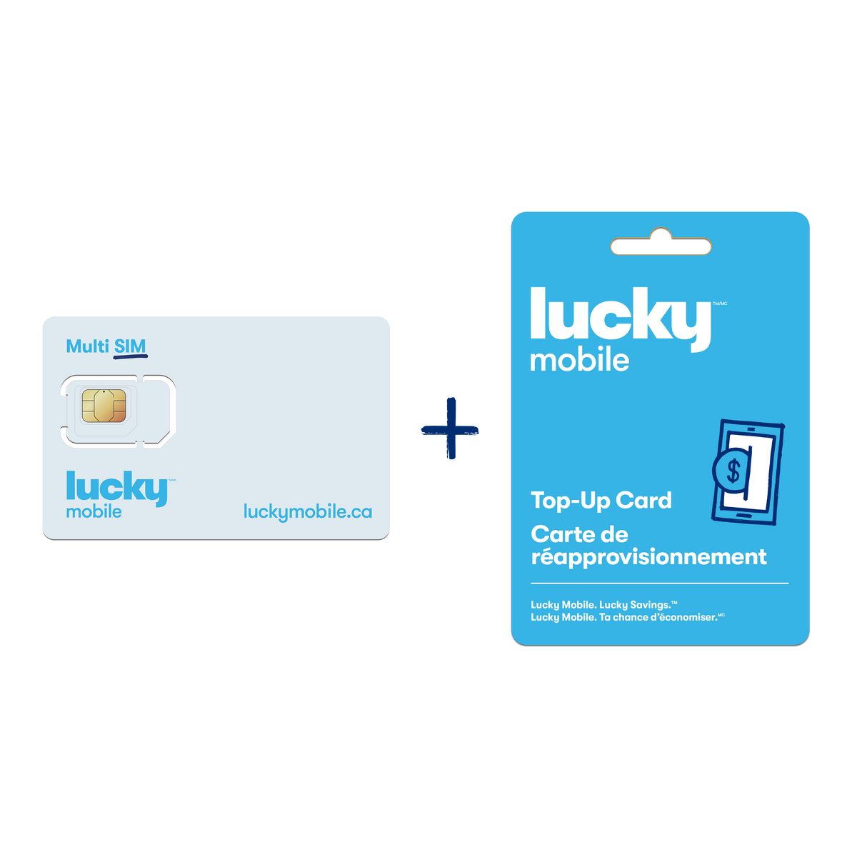 Multi SIM Card + $15 Top-Up Card – shop.luckymobile.ca